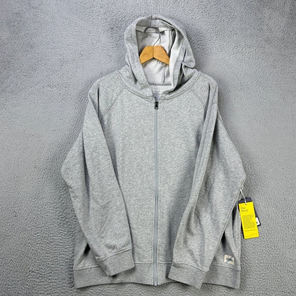 Fair Harbor Saltaire Jacket Full Zip Men XL Heather Gray Garment Dyed Hoodie NEW - Picture 1 of 11